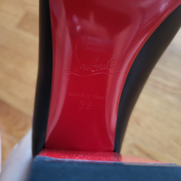 Christian Louboutin Black and Red Heeled Boots with Signature Sole - Picture 9 of 13